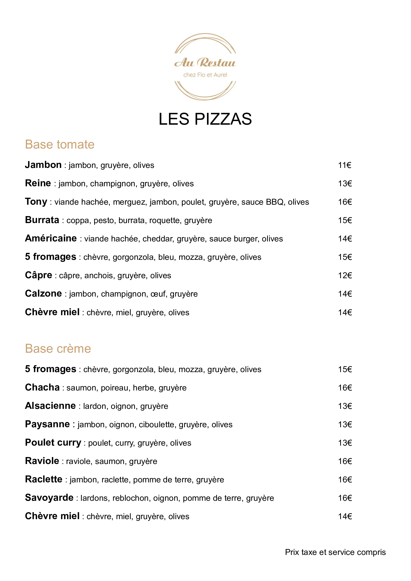 les pizzas